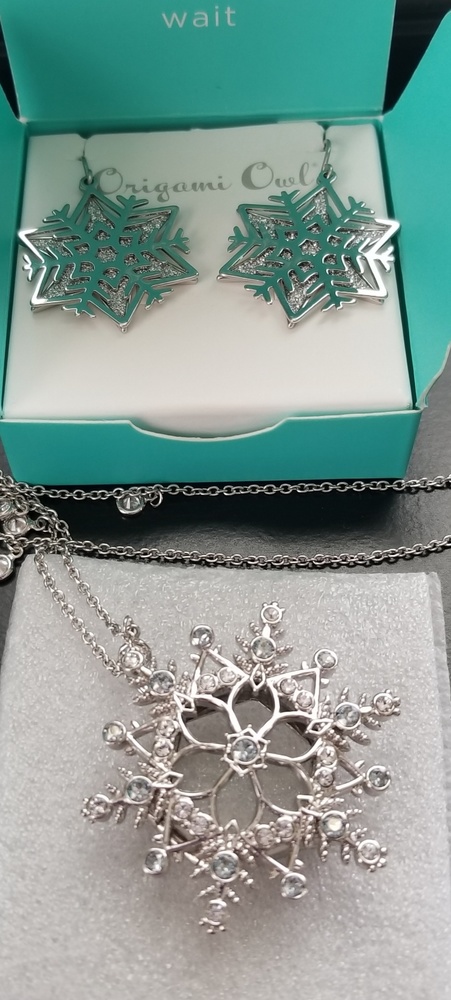 Origami Owl locket and earrings